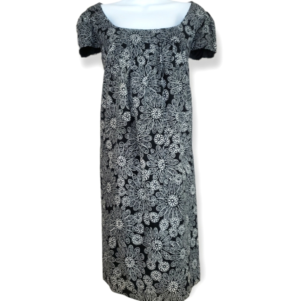 NWOT London Times black & white floral shift dress Womens 14